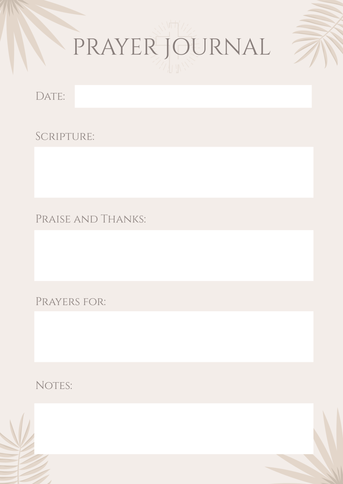 Prayer Journal Template