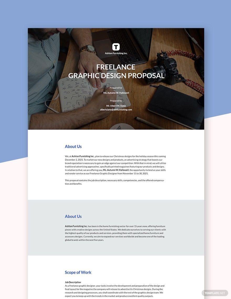 Free Freelance Graphic Design Proposal Template