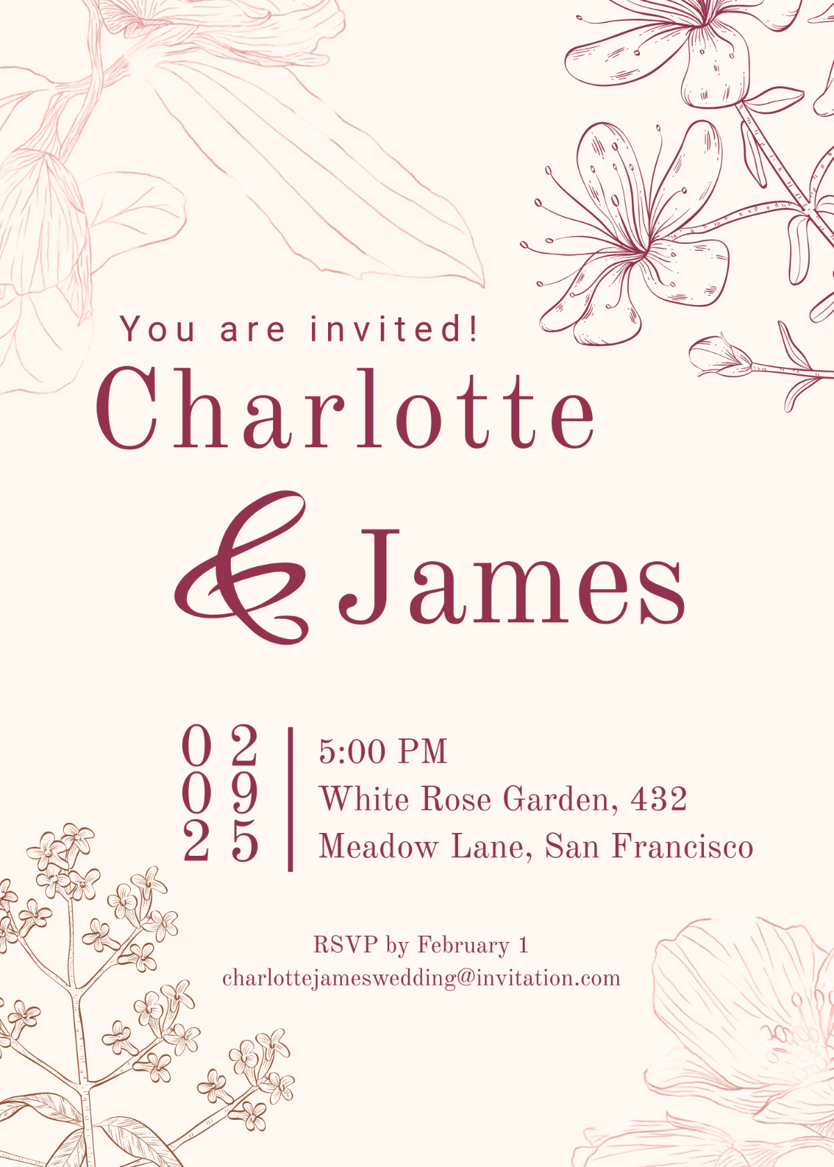 Free Minimalist Floral Invitation Template