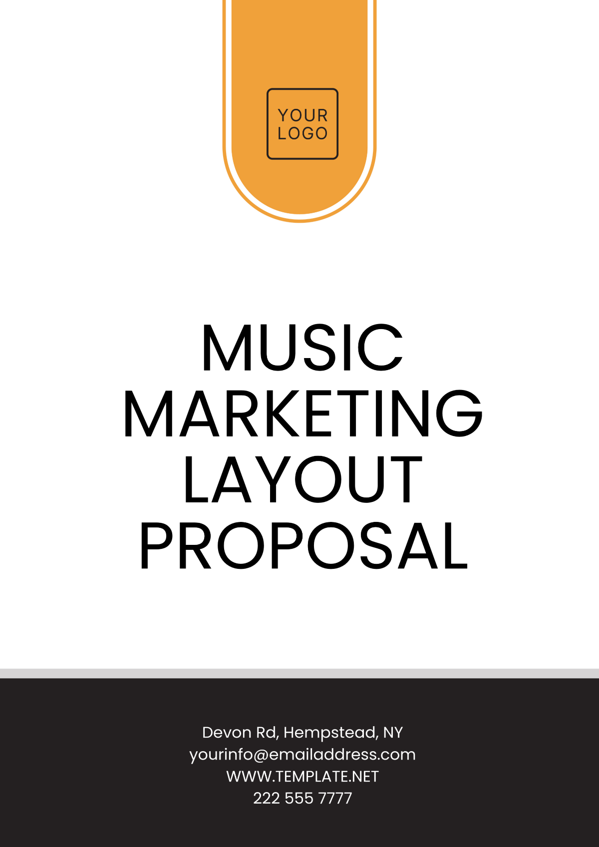 Free Music Marketing Layout Proposal Template