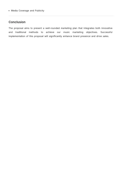 Free Music Marketing Layout Proposal Template to Edit Online