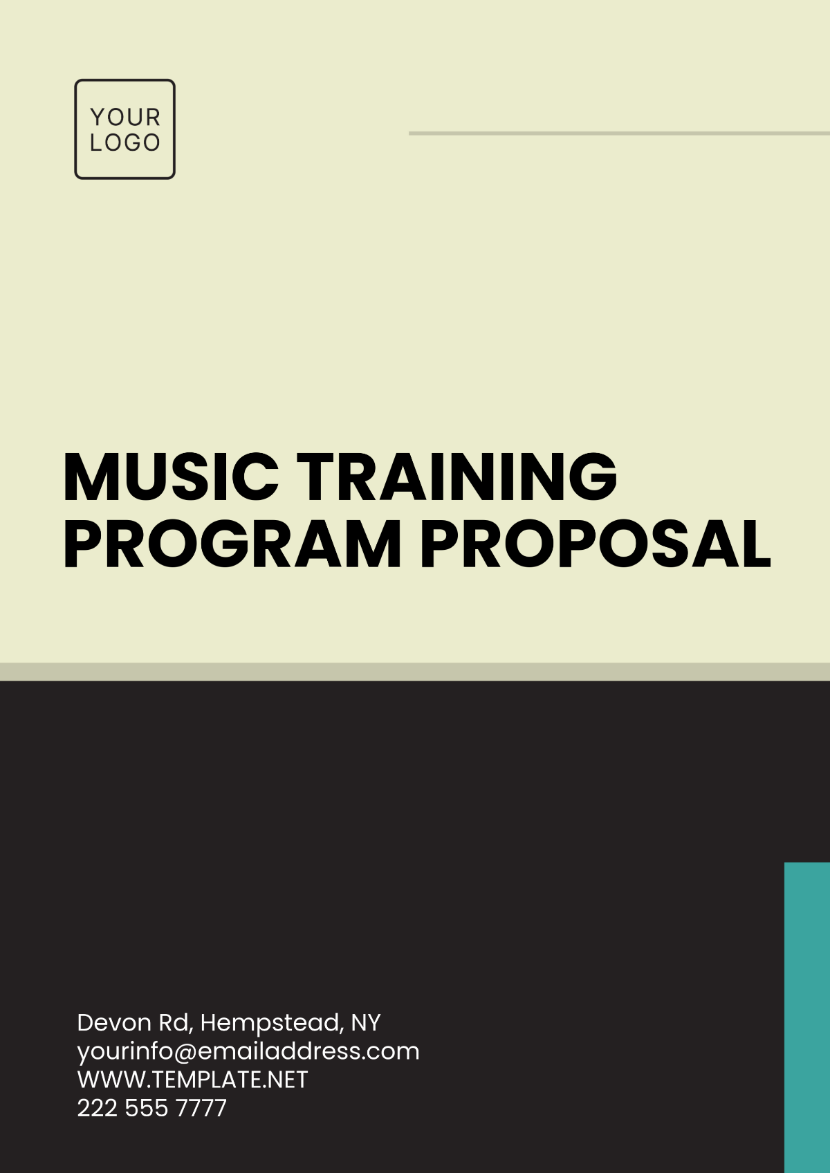 Free Music Training Program Proposal Template