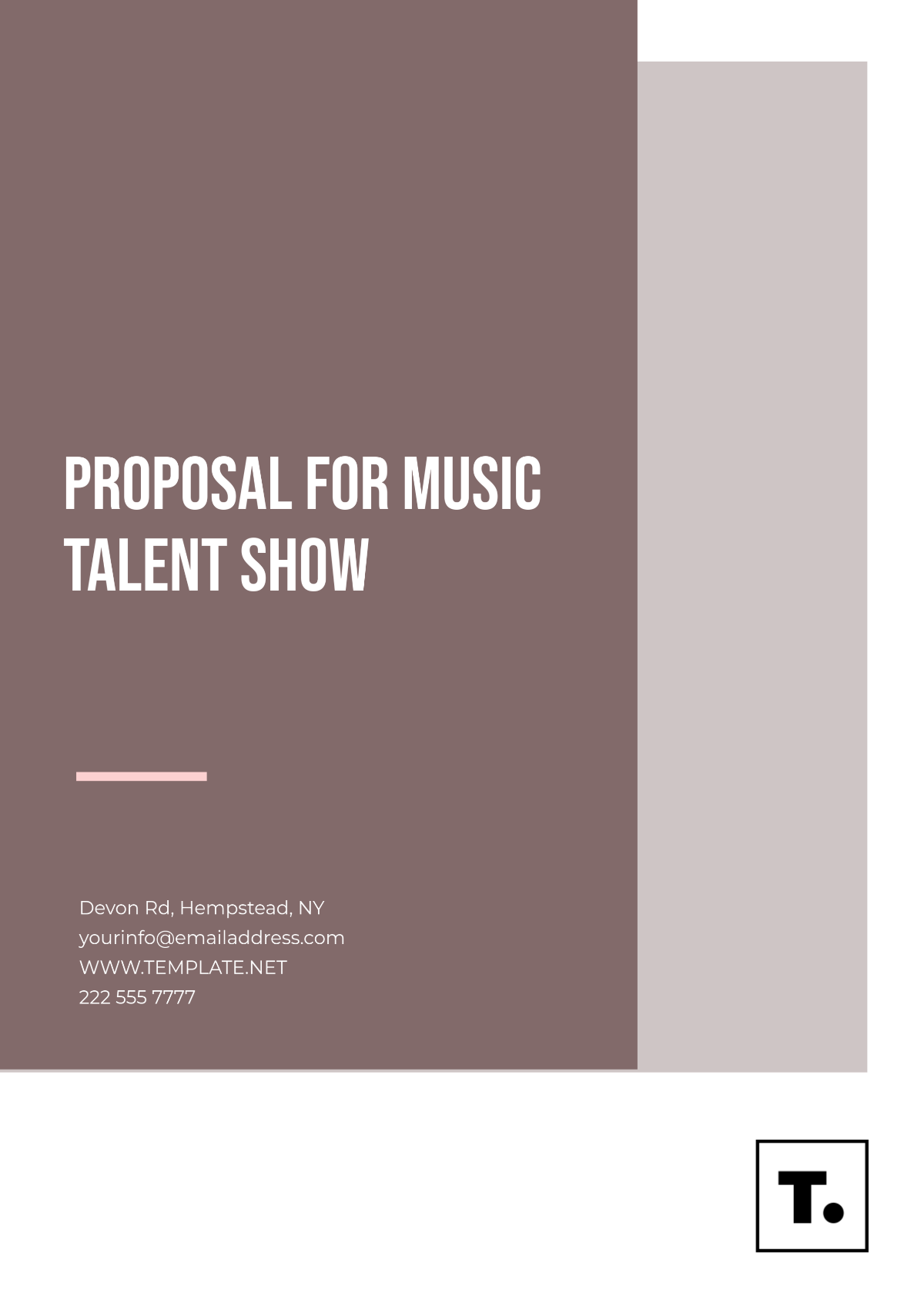 Free Proposal For Music Talent Show Template