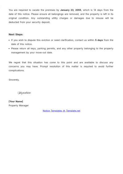 Free Consistent Misuse of Utilities Eviction Notice Template to Edit Online