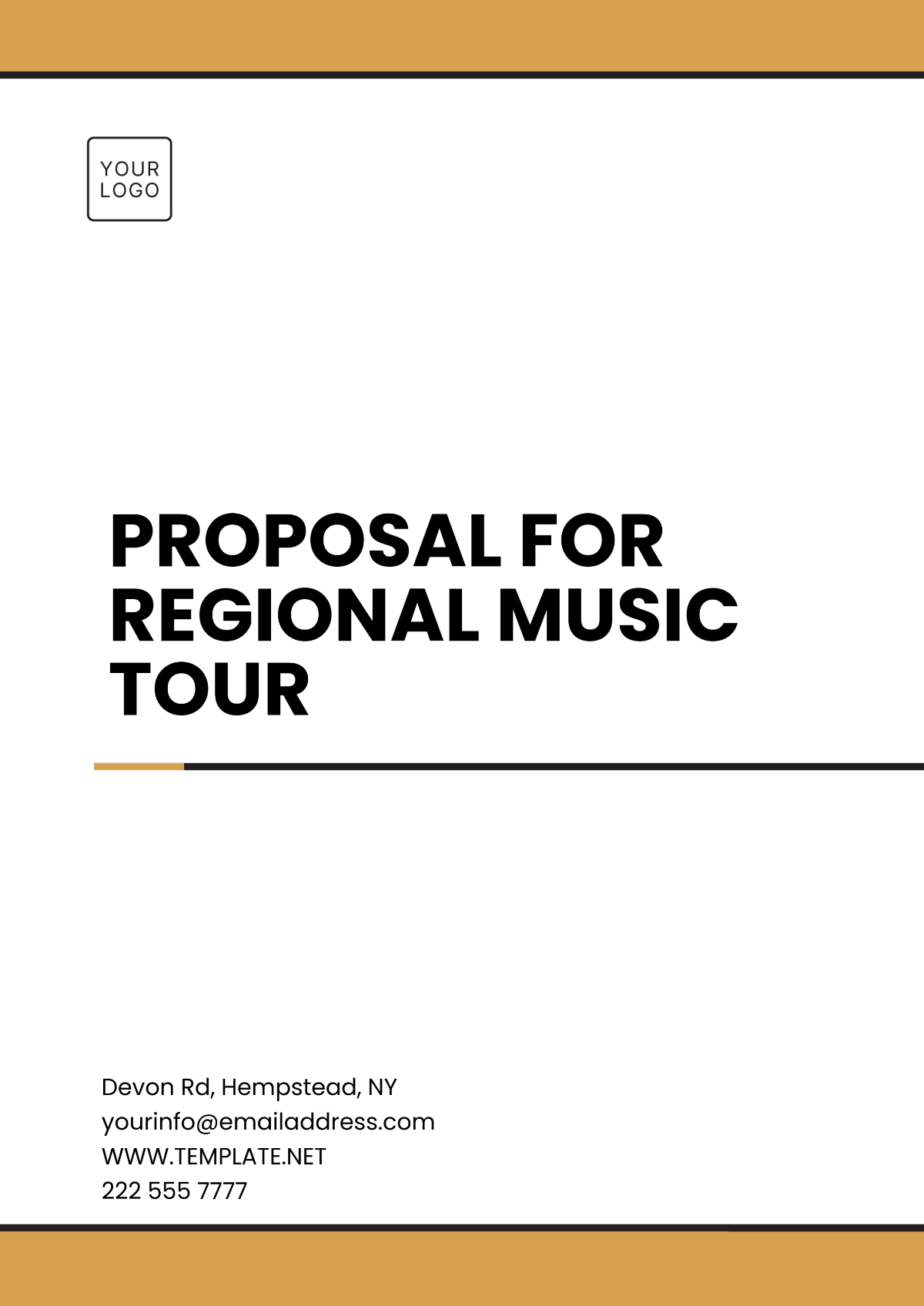 Free Proposal For Regional Music Tour Template