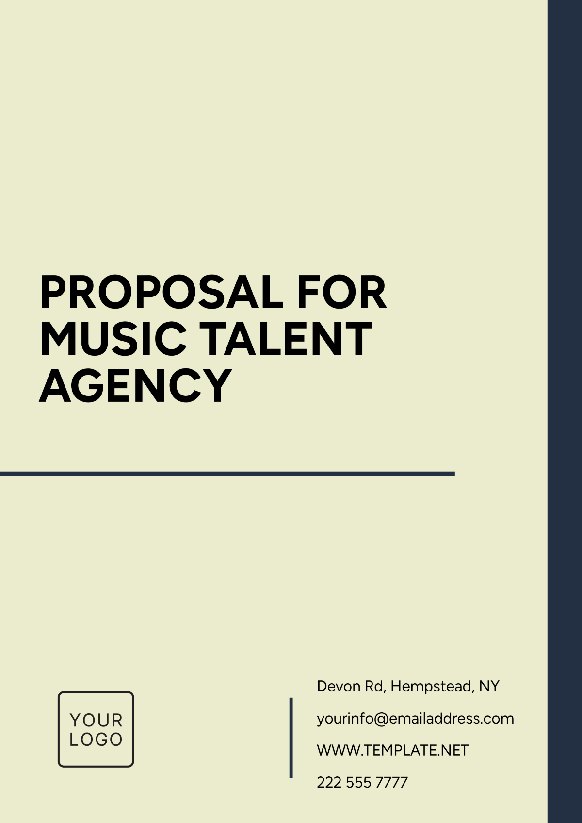 Free Proposal For Music Talent Agency Template