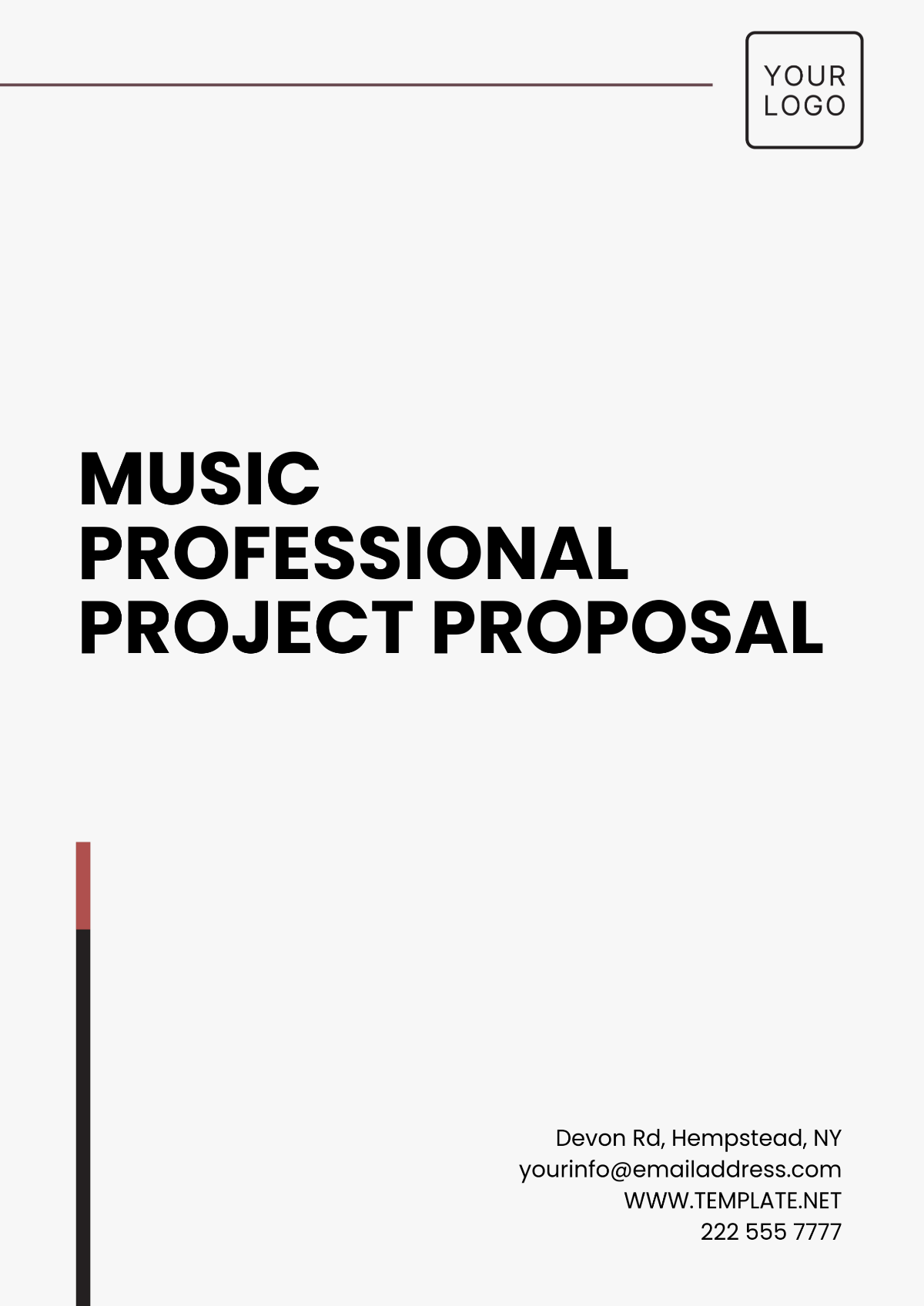 Free Music Professional Project Proposal Template