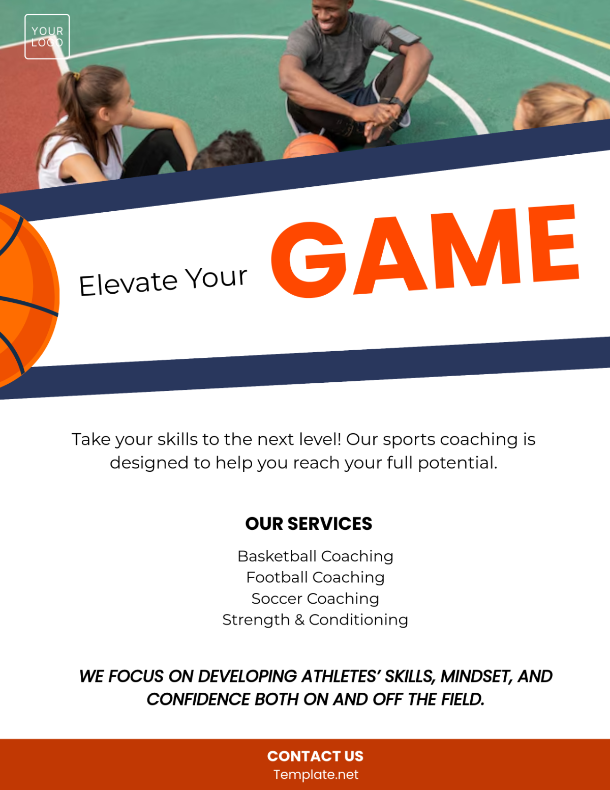 Free Sports Coaching Tuition Flyer Template