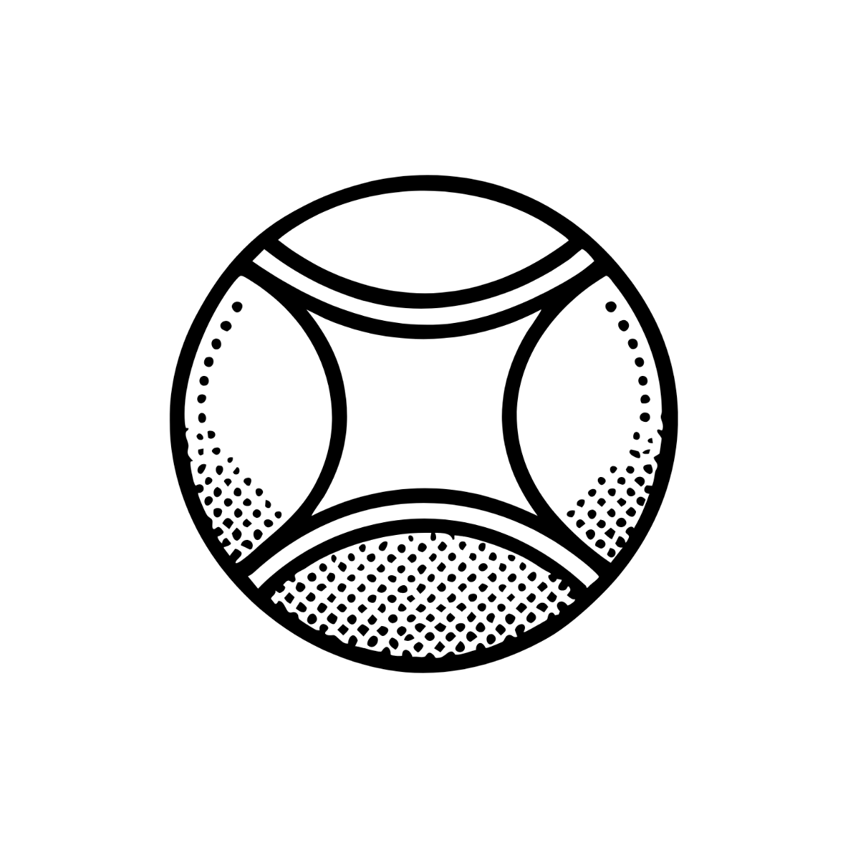 Free Tennis Ball Outline Clipart Template