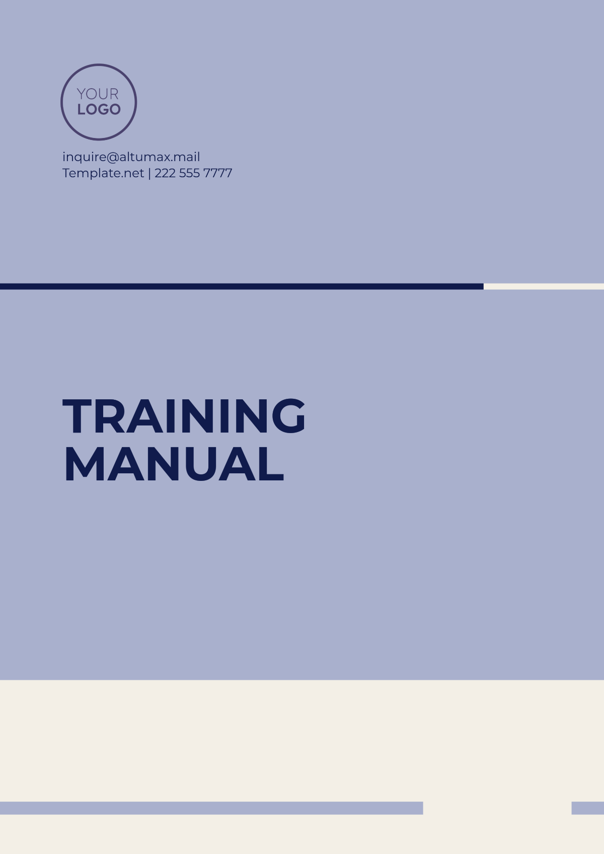 Free Professional Training Manual Template