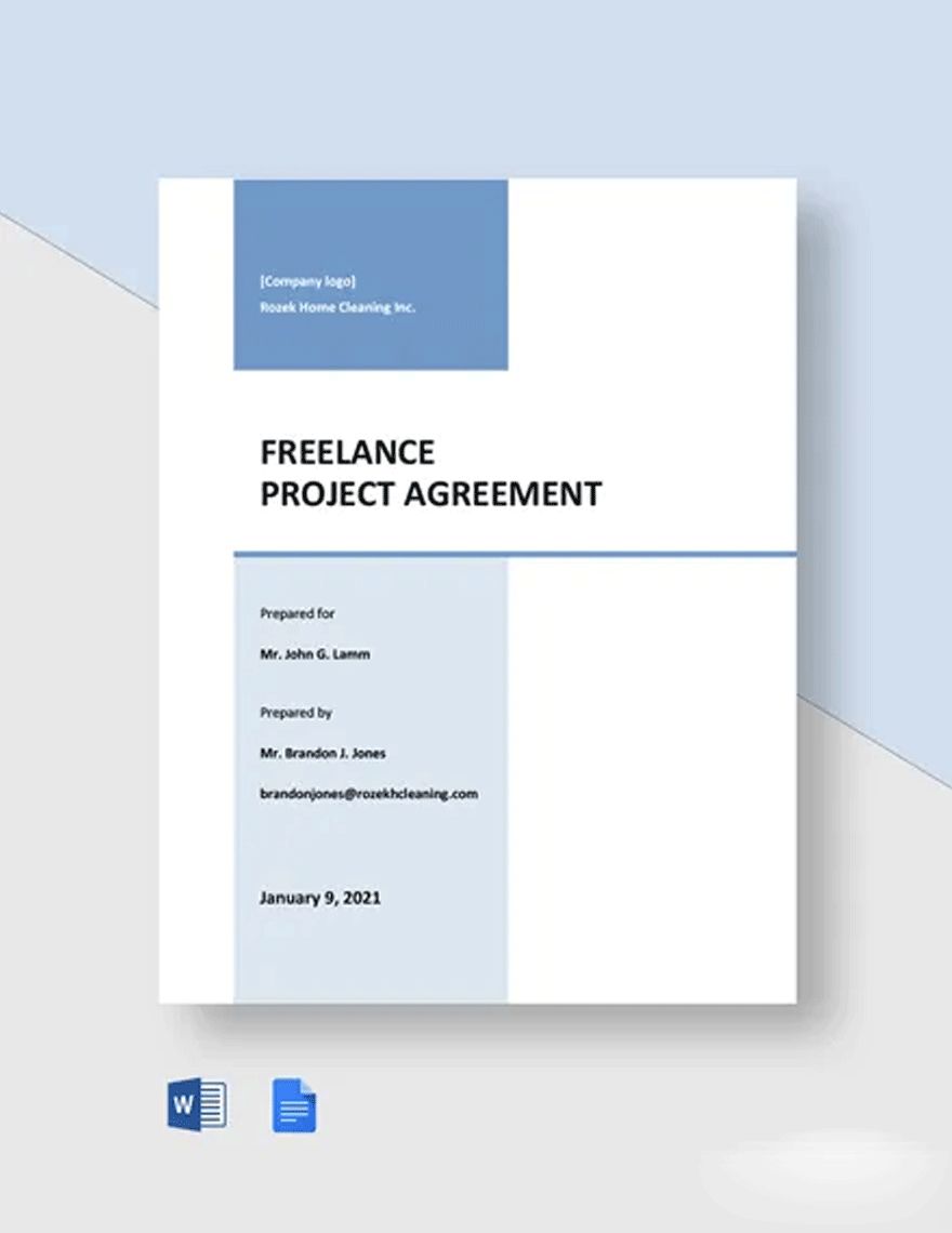 Freelance Project Agreement Template in Word, Google Docs, Apple Pages