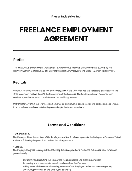 Freelance Recruiter Agreement Template in Template net