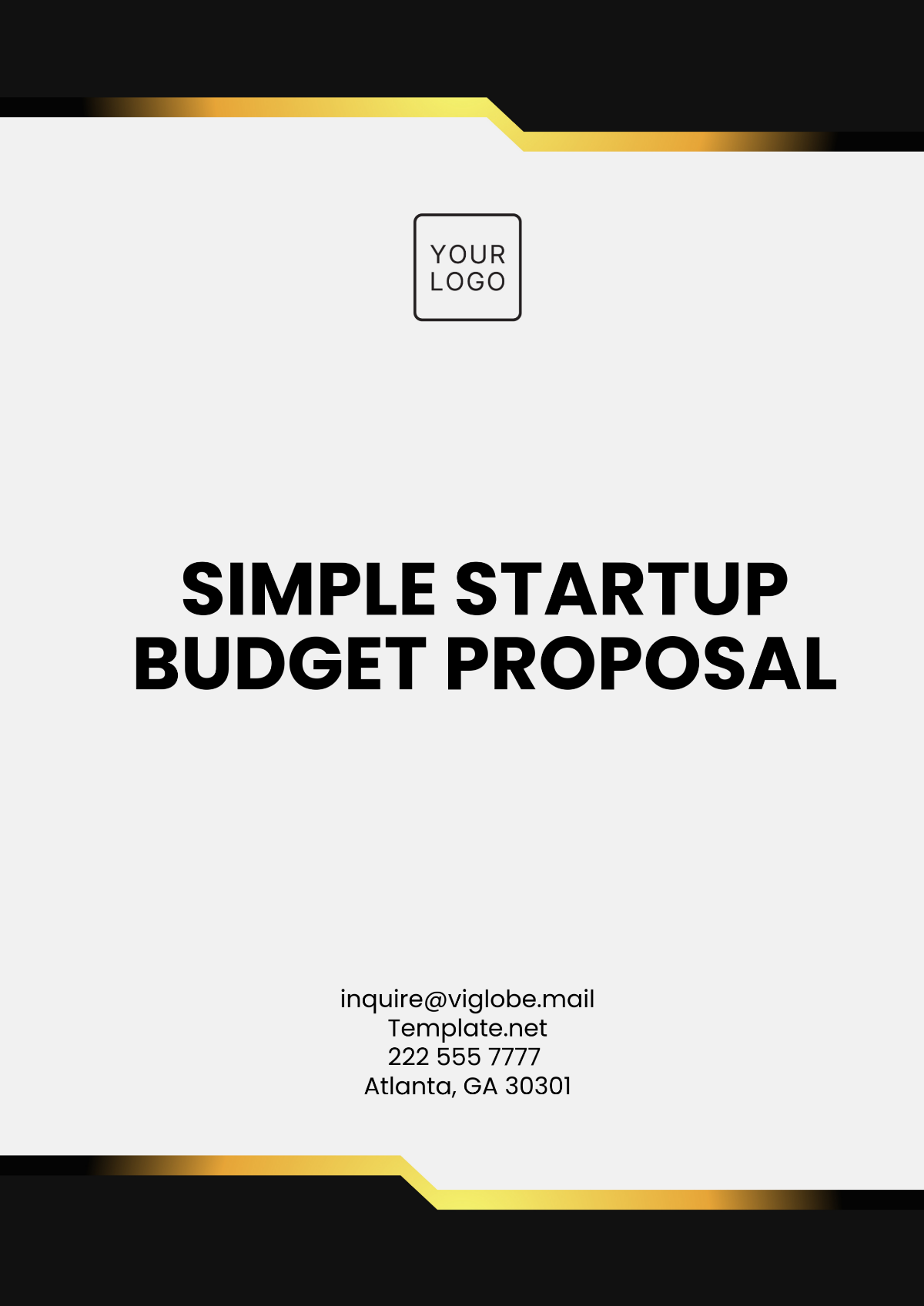 Free Simple Startup Budget Proposal Template