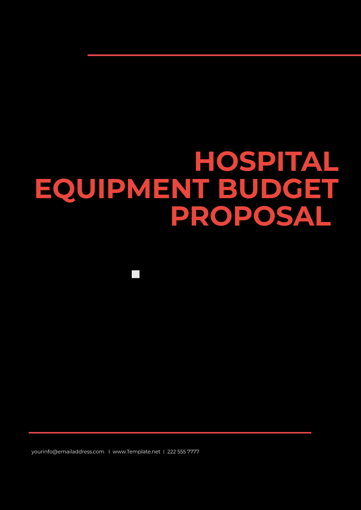 Free Hospital Equipment Budget Proposal Template