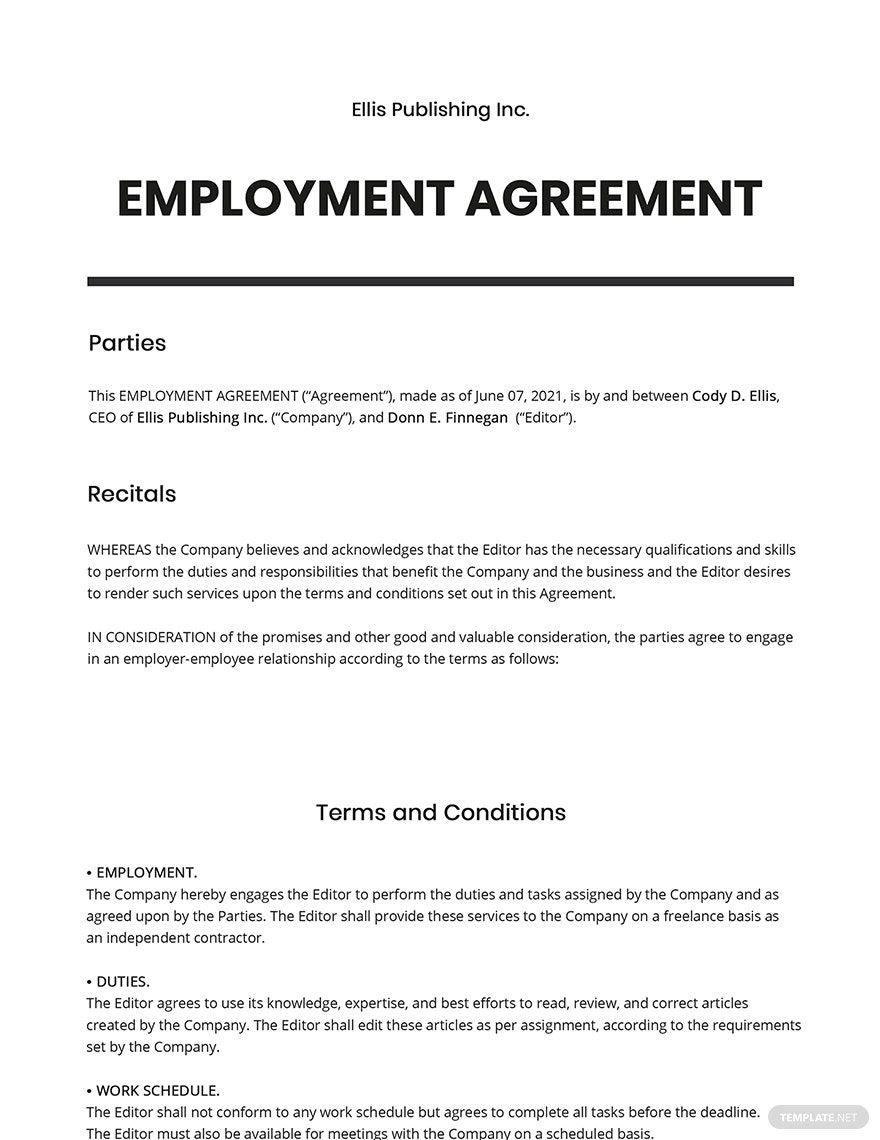 Agreements Templates - Format, Free, Download | Template.net