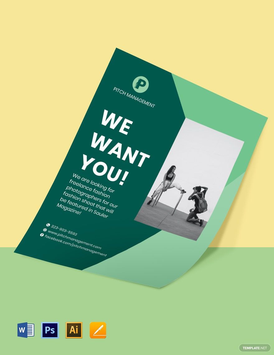 Freelance Job Hiring Flyer Template in Word, Illustrator, PSD, Apple Pages