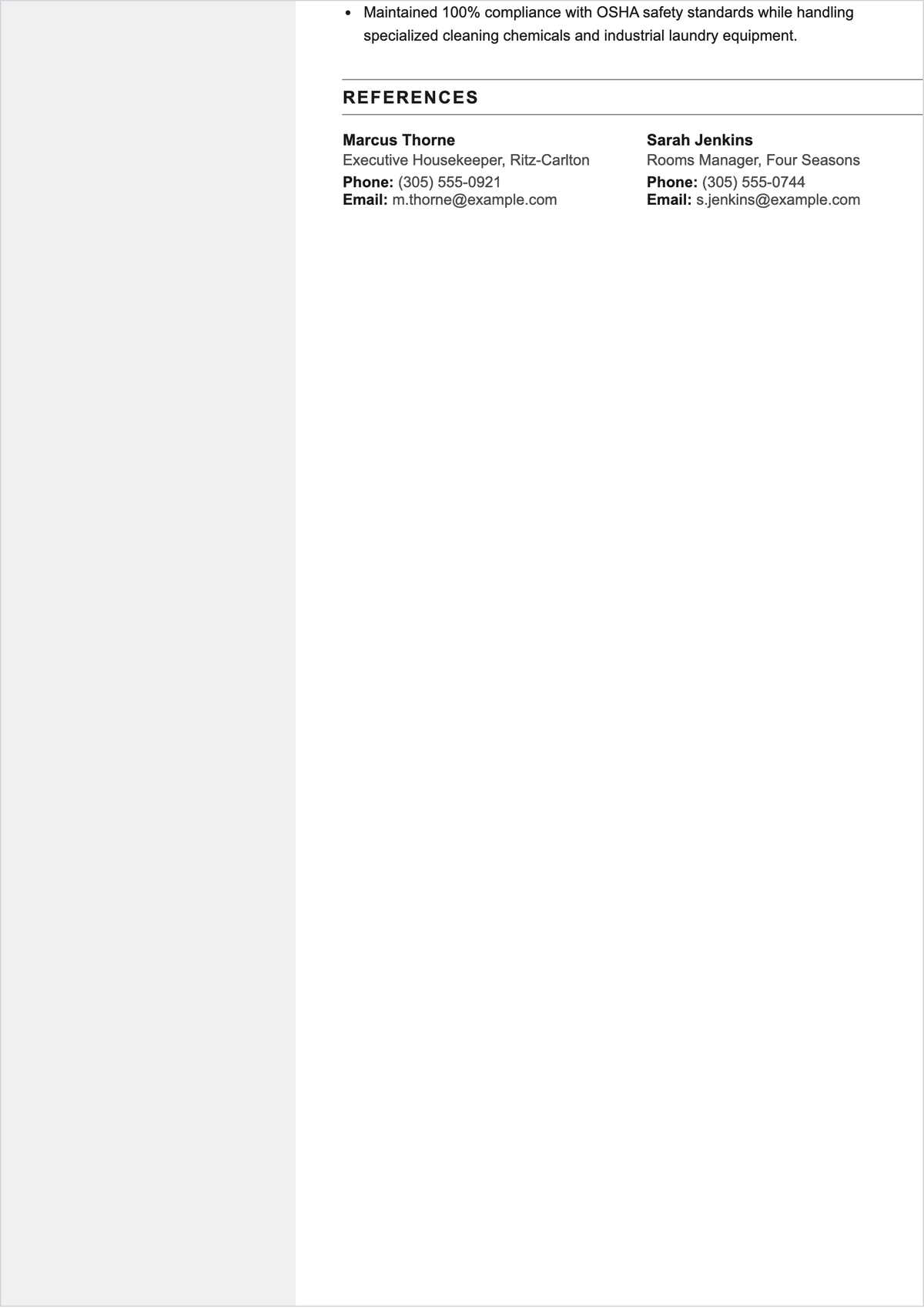 Free Hotel Housekeeper Resume Template & AI Maker