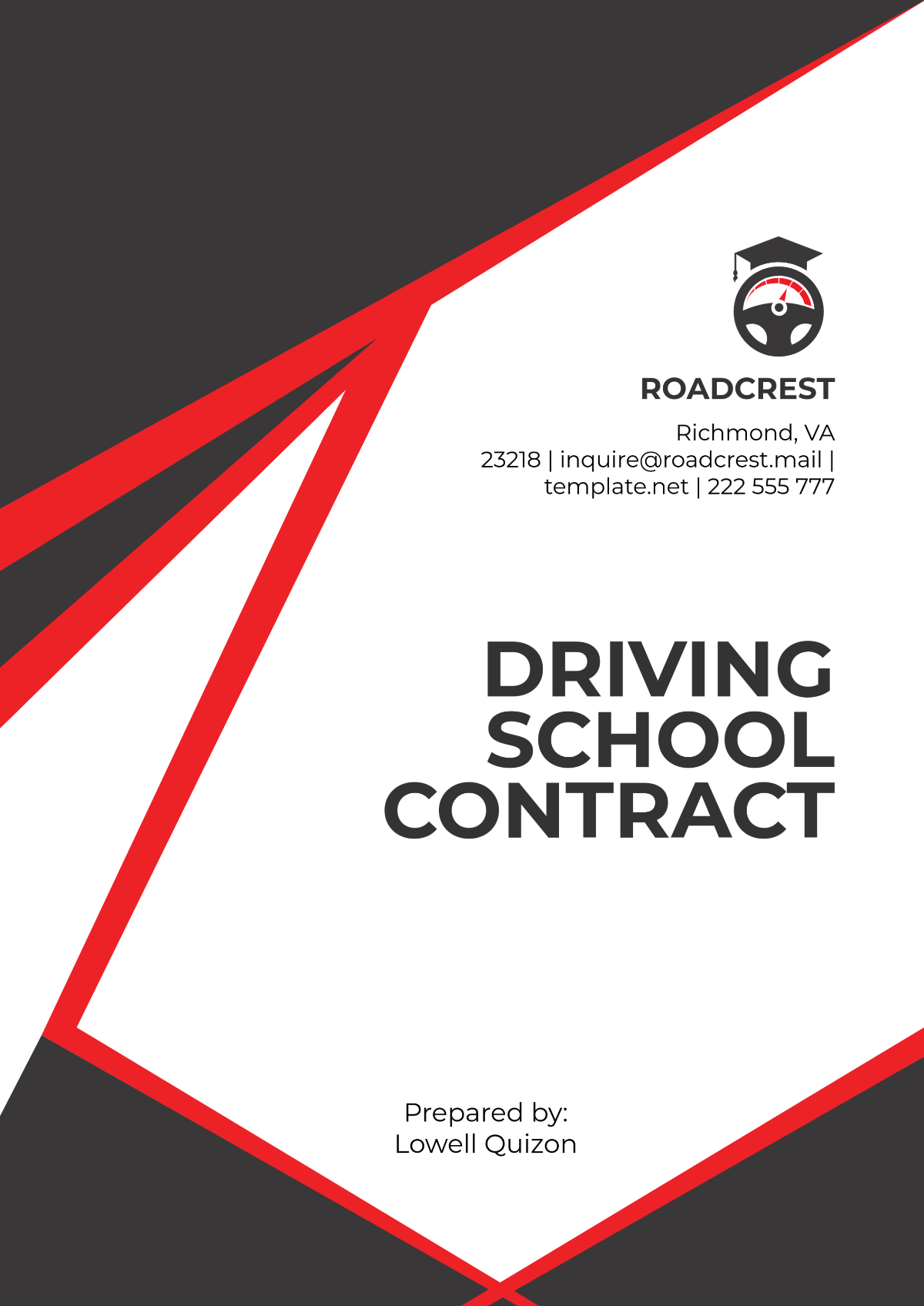 Free Driving School Contract Template