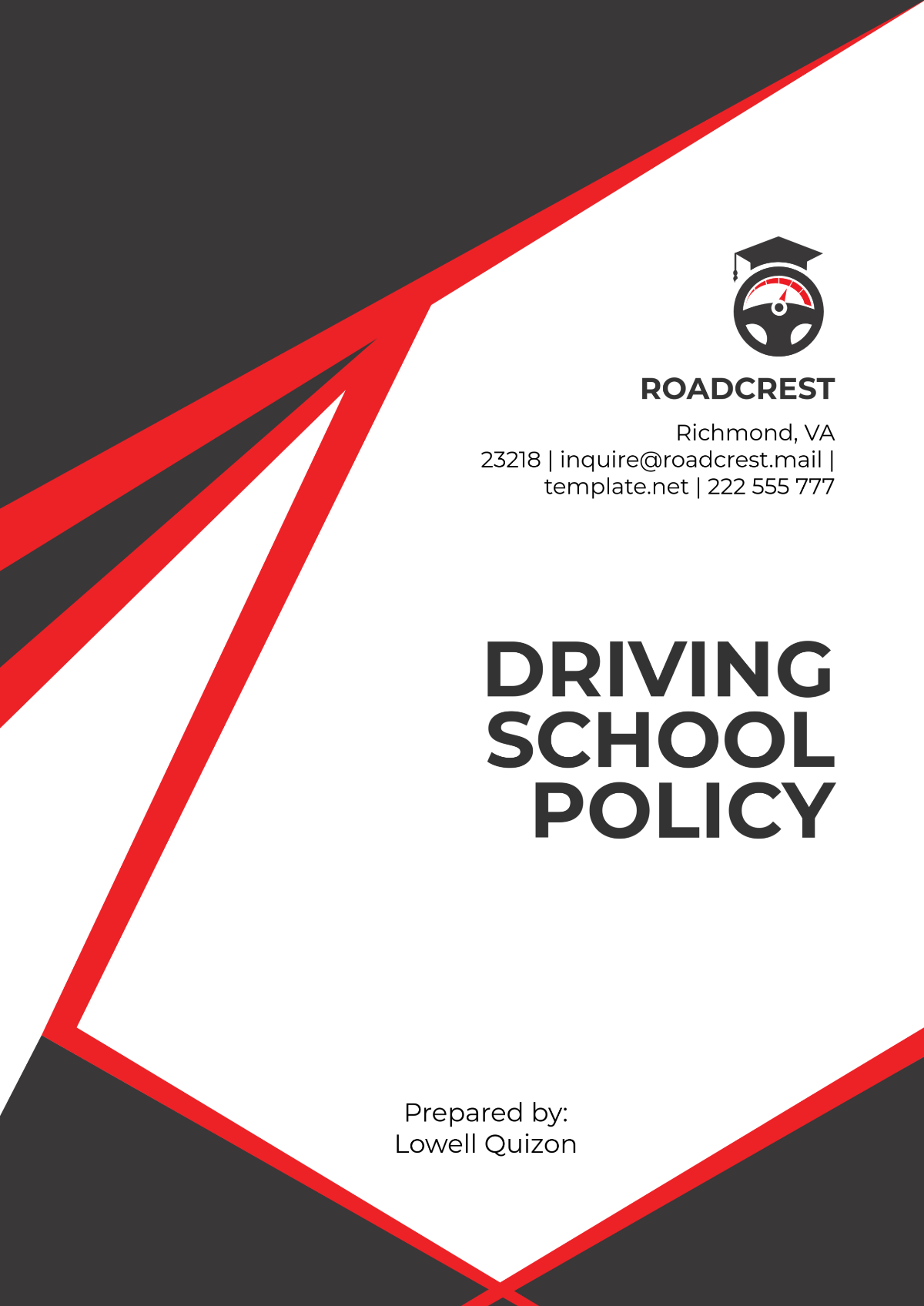 Free Driving School Policy Template