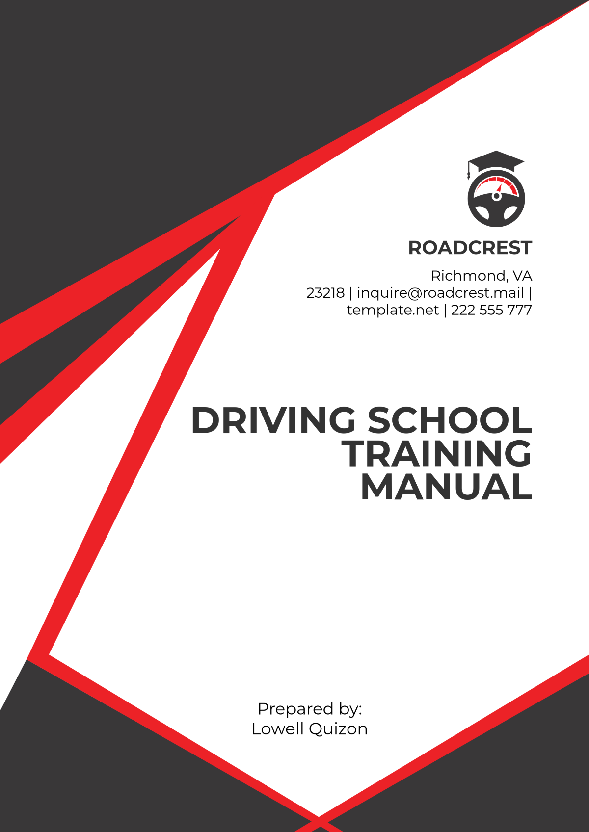 Free Driving School Training Manual Template to Edit Online