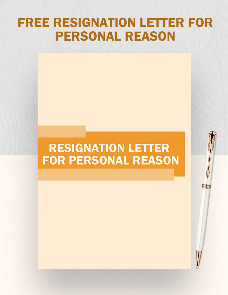 Resignation Letter for Personal Reason