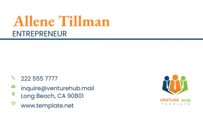 Free Entrepreneur Business Card Template to Edit Online