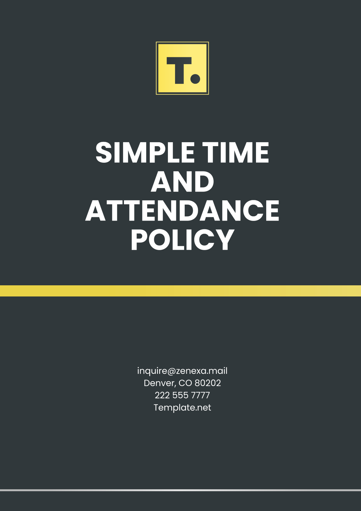 Free Simple Time and Attendance Policy Template