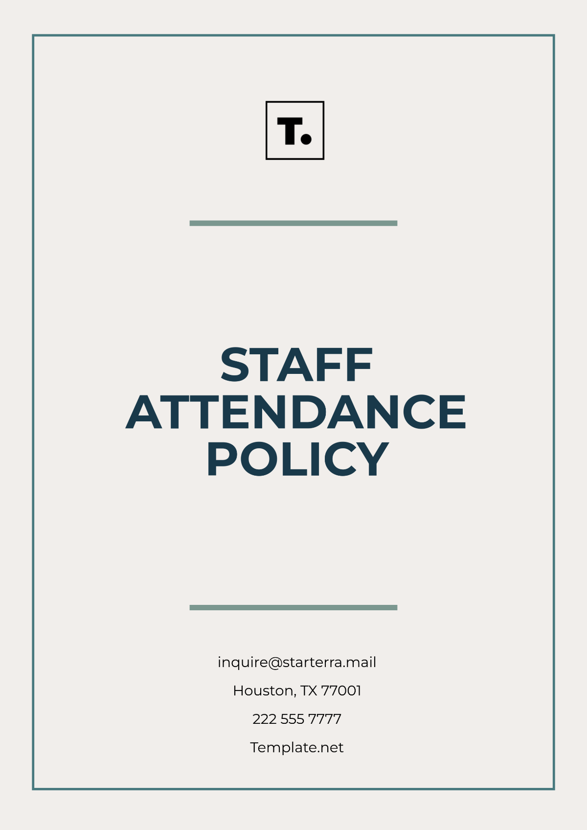 Free Staff Attendance Policy Template