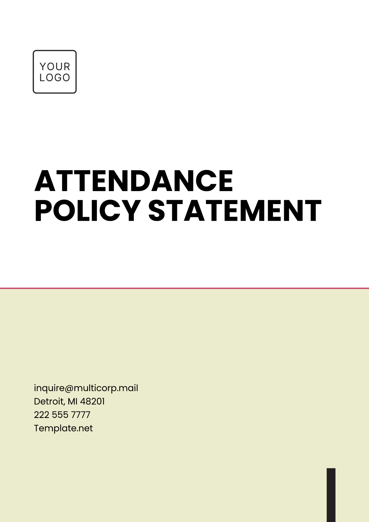 Free Attendance Policy Statement Template