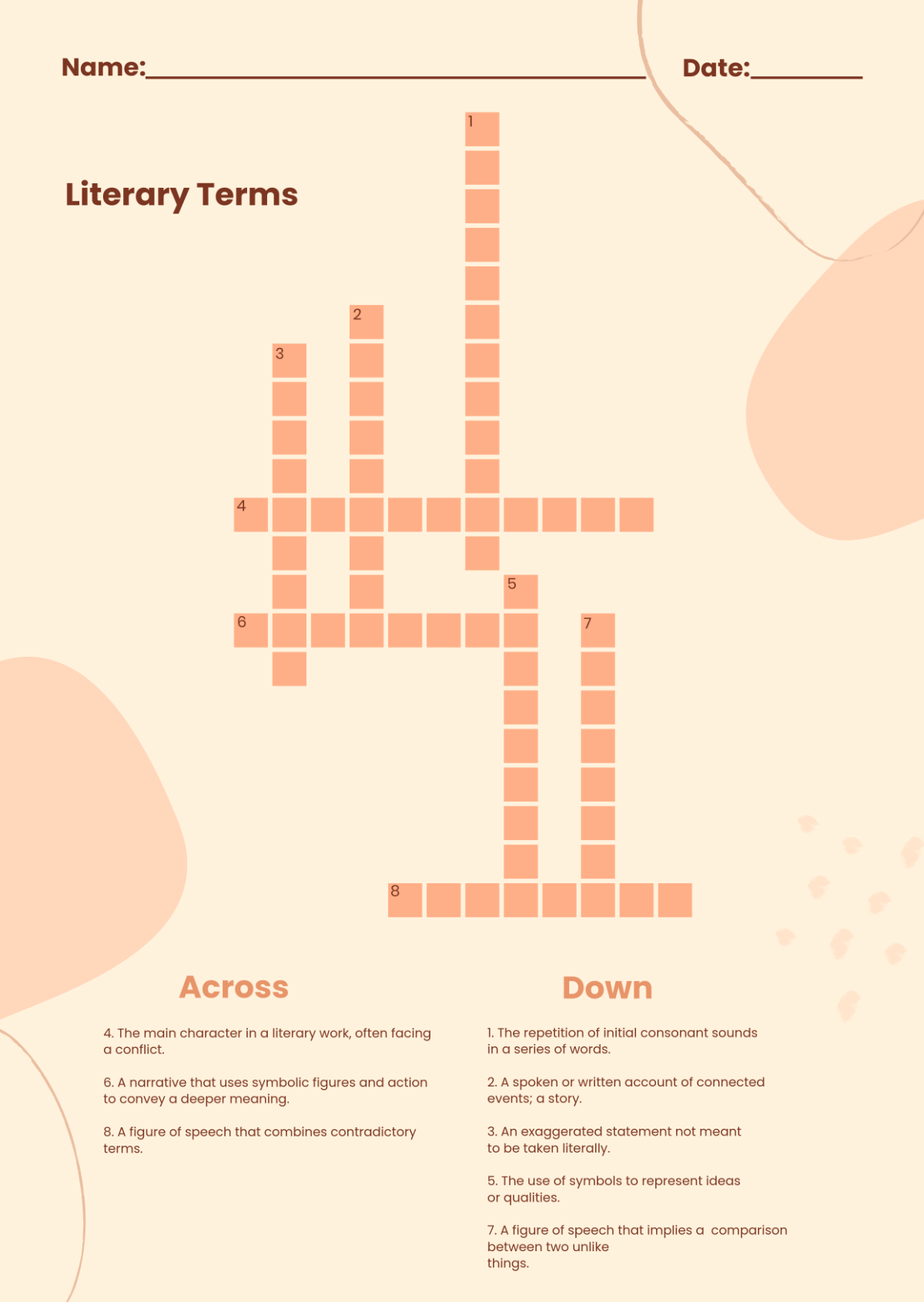 Free Customizable Mini Crossword Template