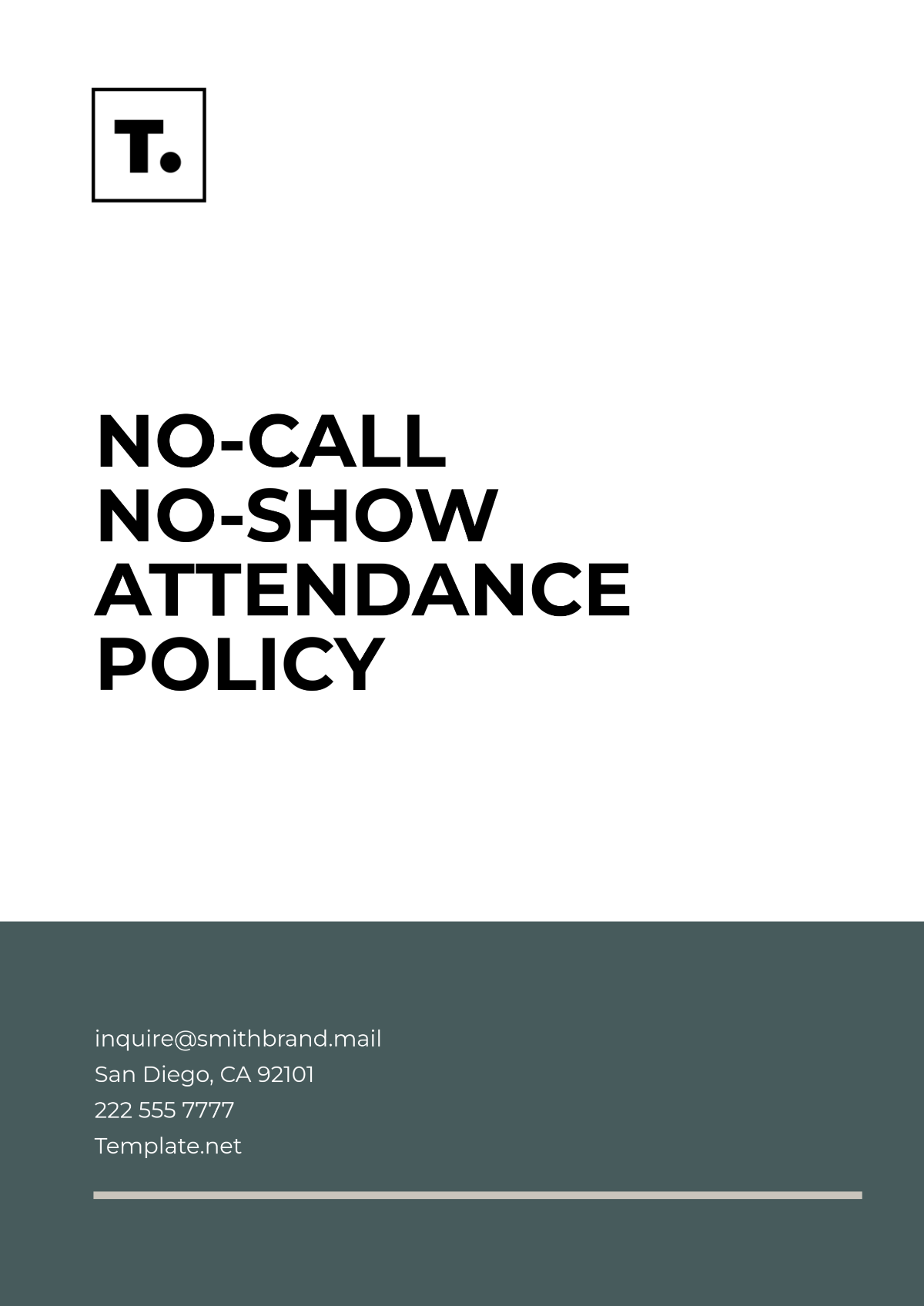 Free No-Call No-Show Attendance Policy Template