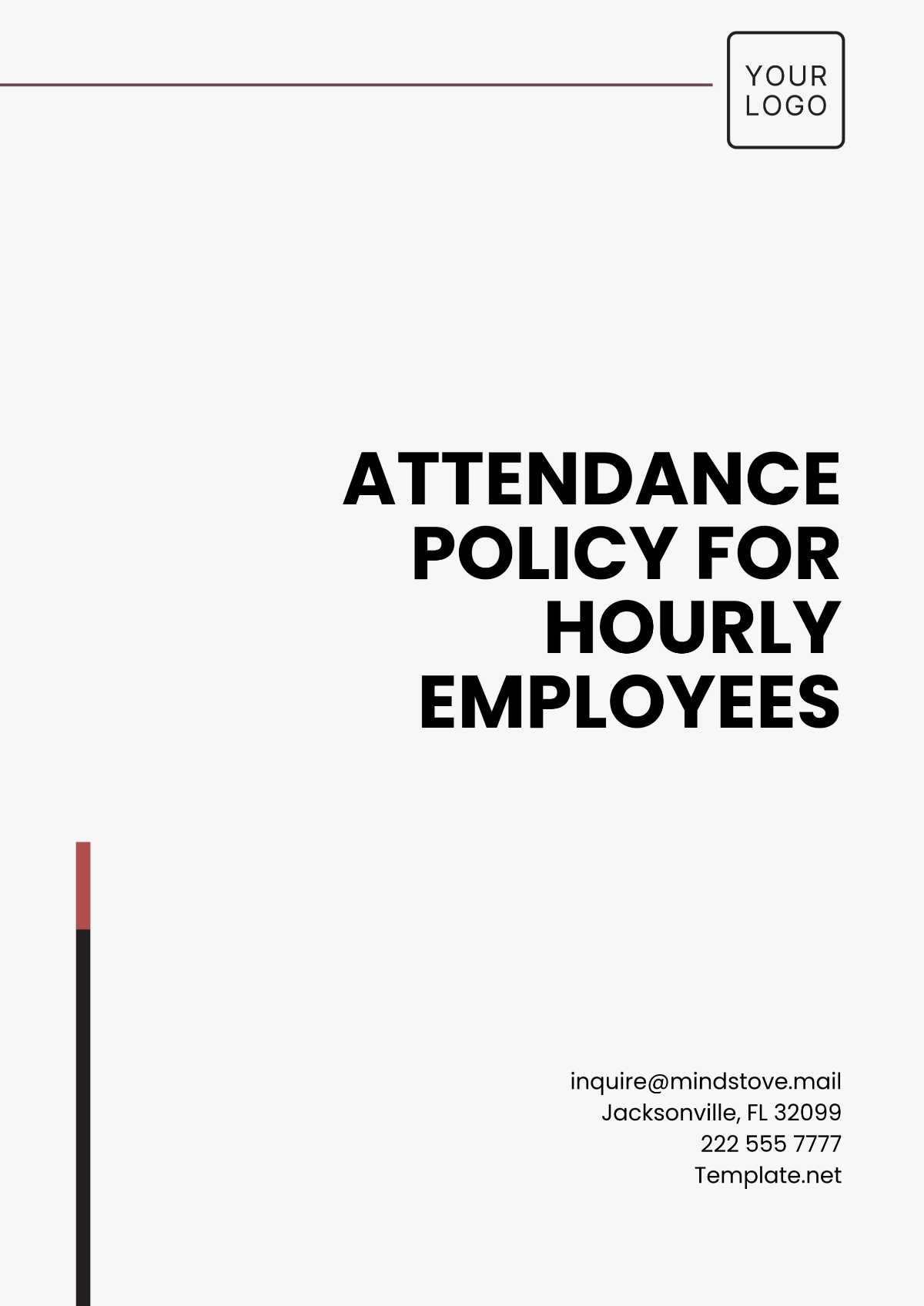 Free Attendance Policy for Hourly Employees Template