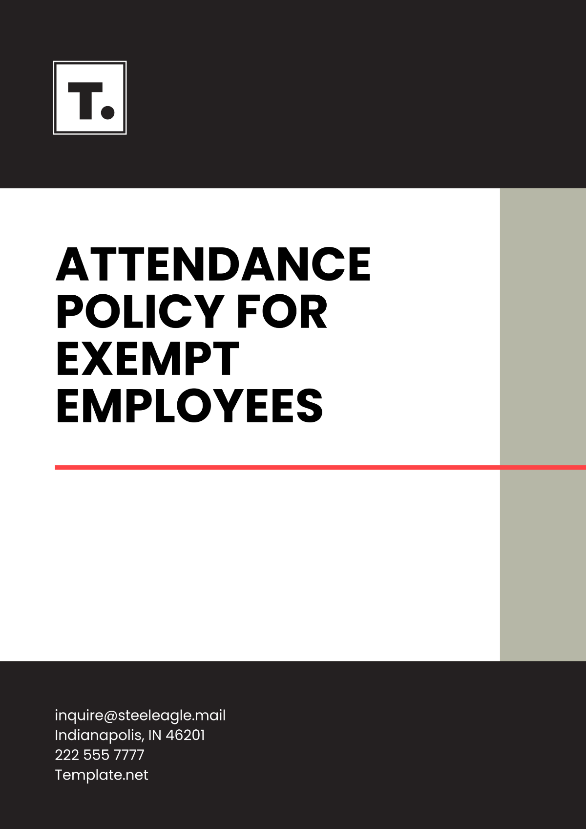 Free Attendance Policy for Exempt Employees Template