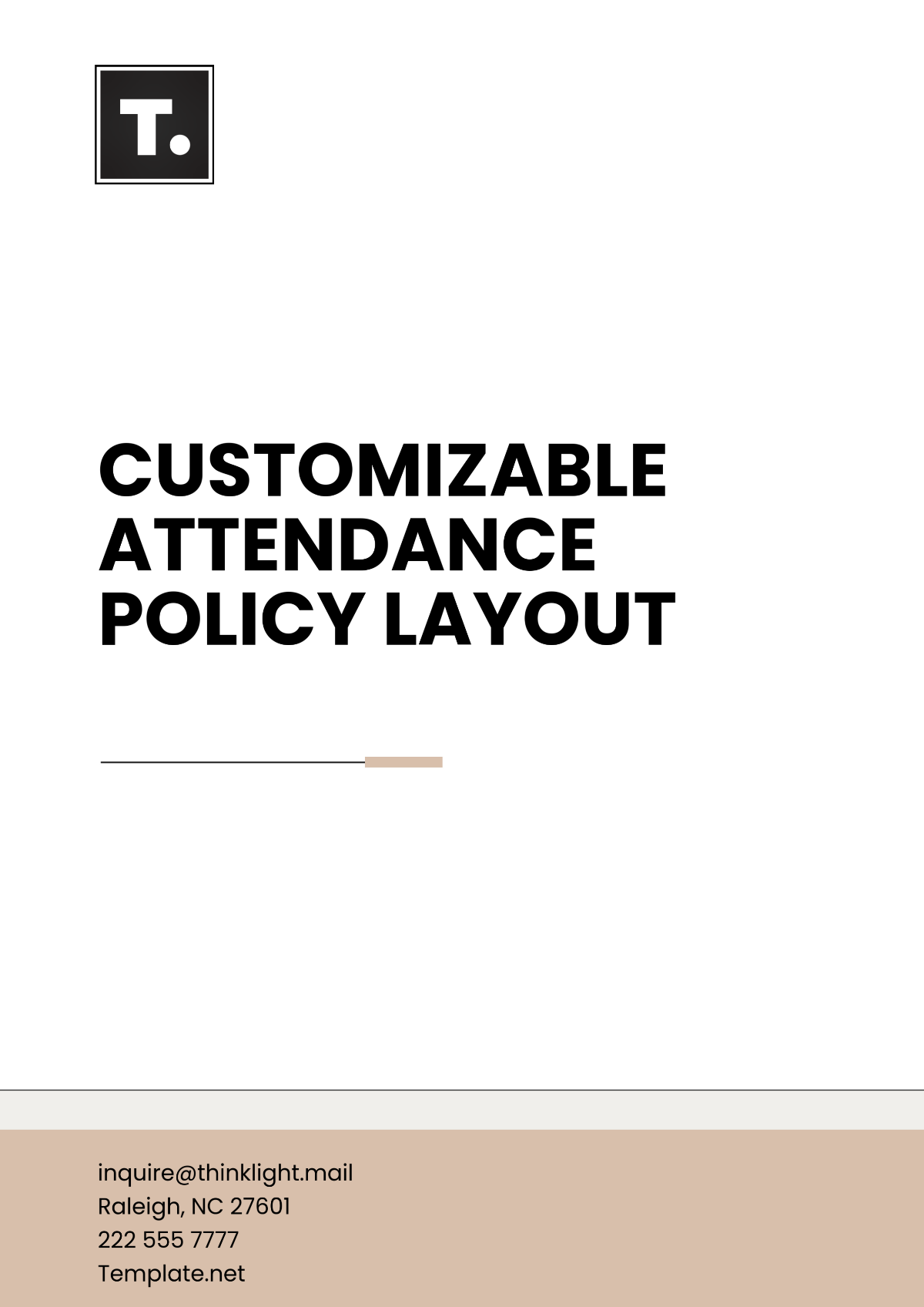 Free Customizable Attendance Policy Layout Template