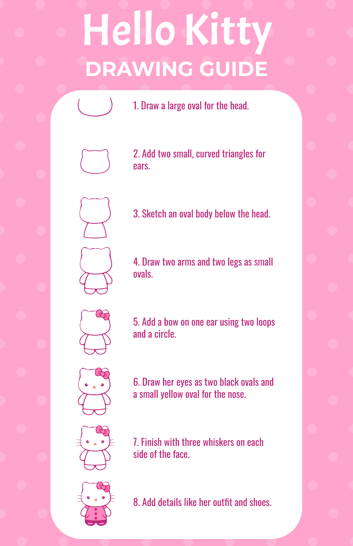 Free Hello Kitty Drawing Guides Poster Template