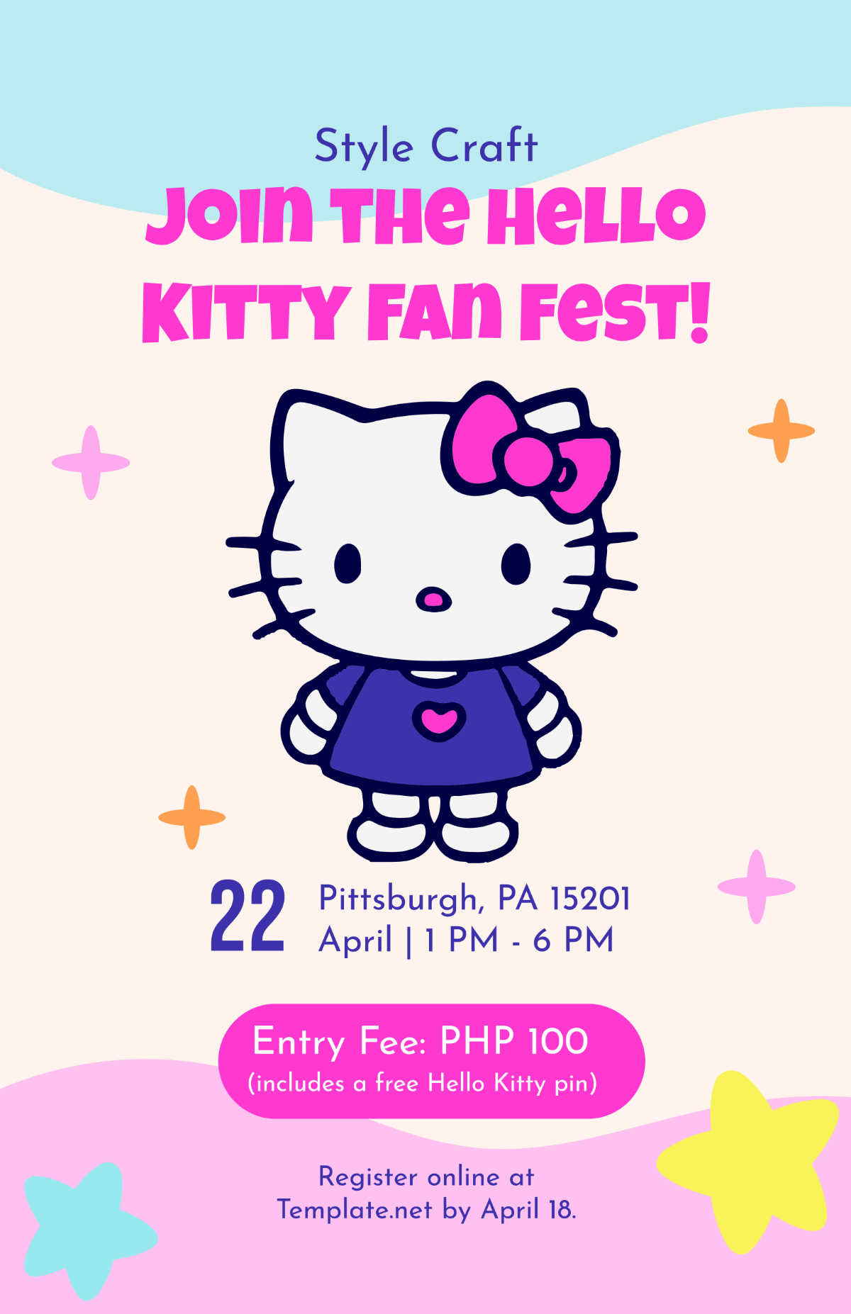 Free Hello Kitty Event Poster Template