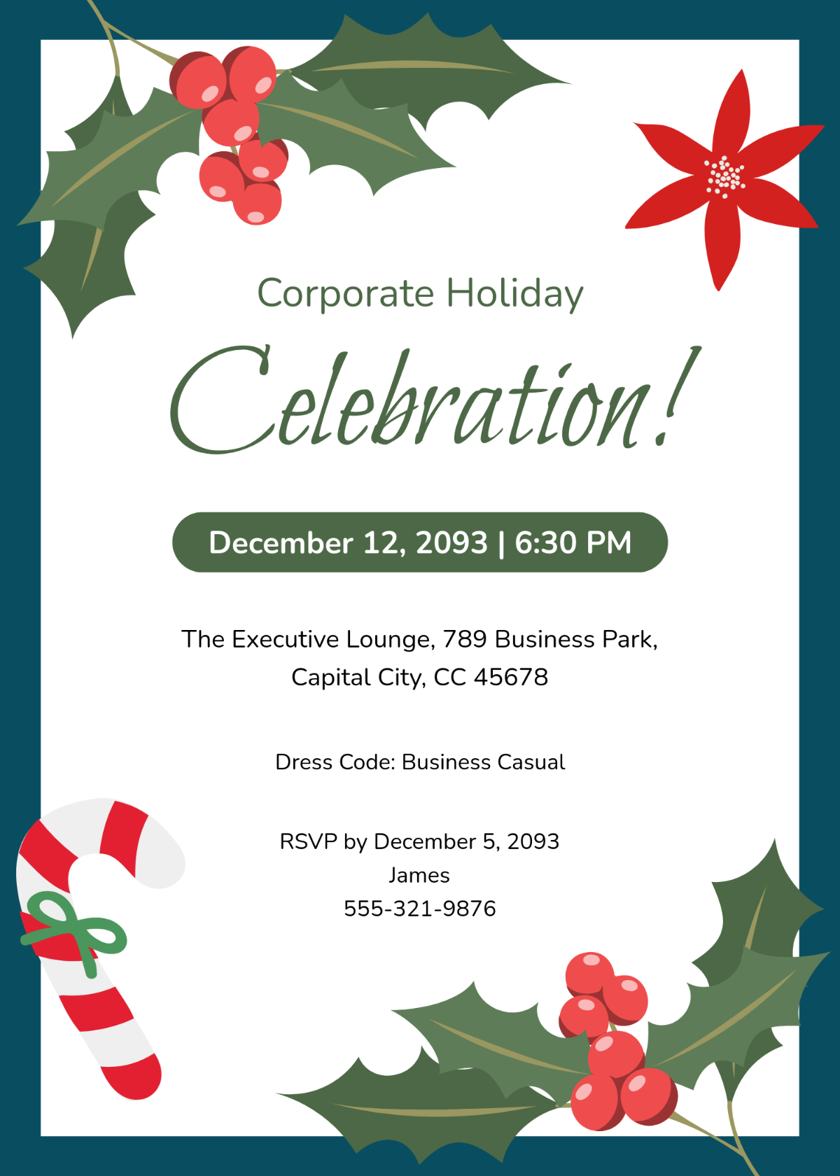 Free Corporate Holiday Invitation Template