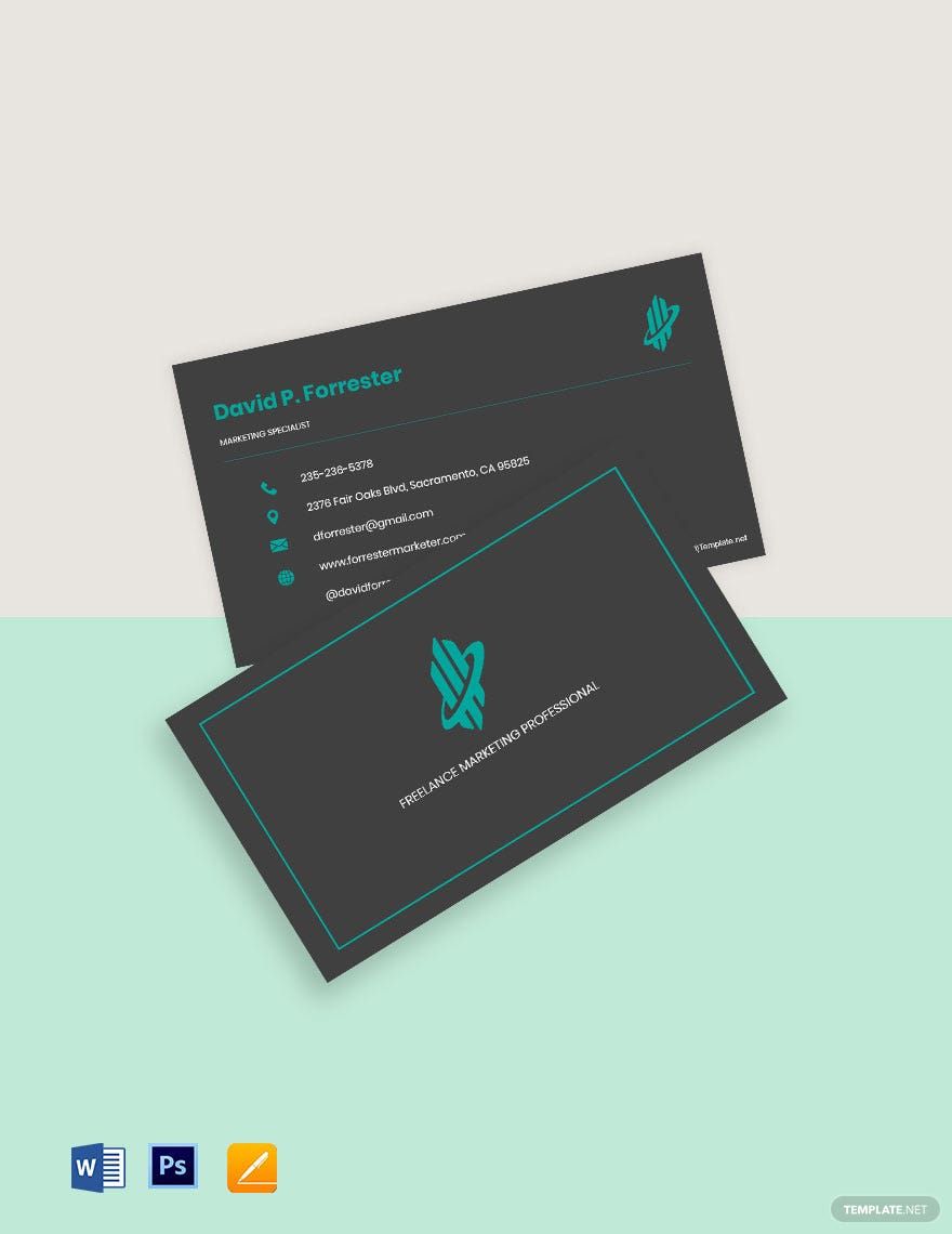 Sample Freelancer Business Card Template