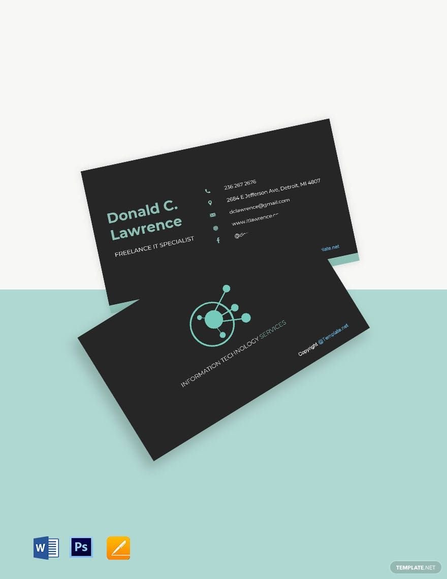 Free Simple Freelancer Business Card Template