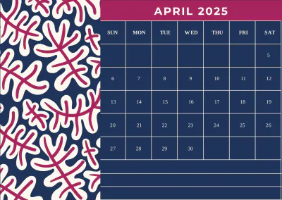 Free April 2025 Calendar Landscape Template to Edit Online