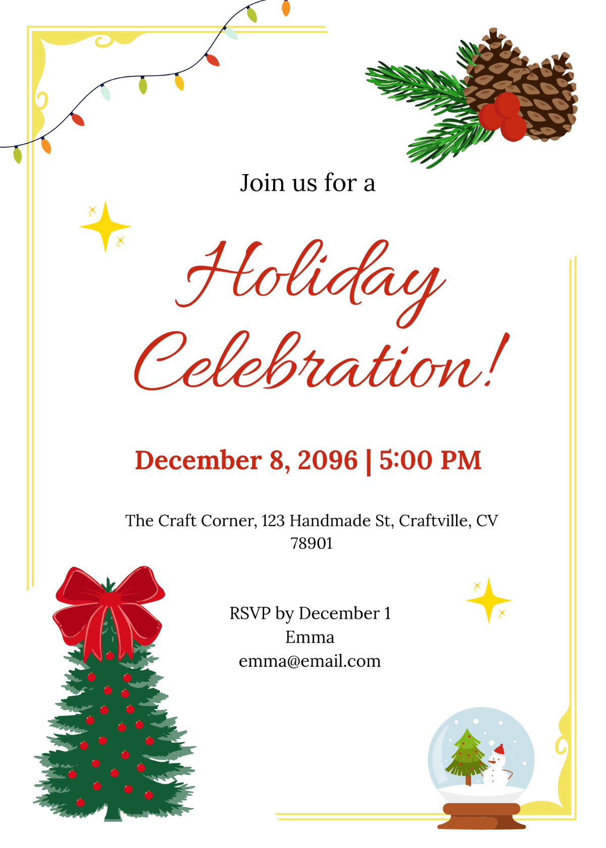 Free DIY Holiday Invitation Template