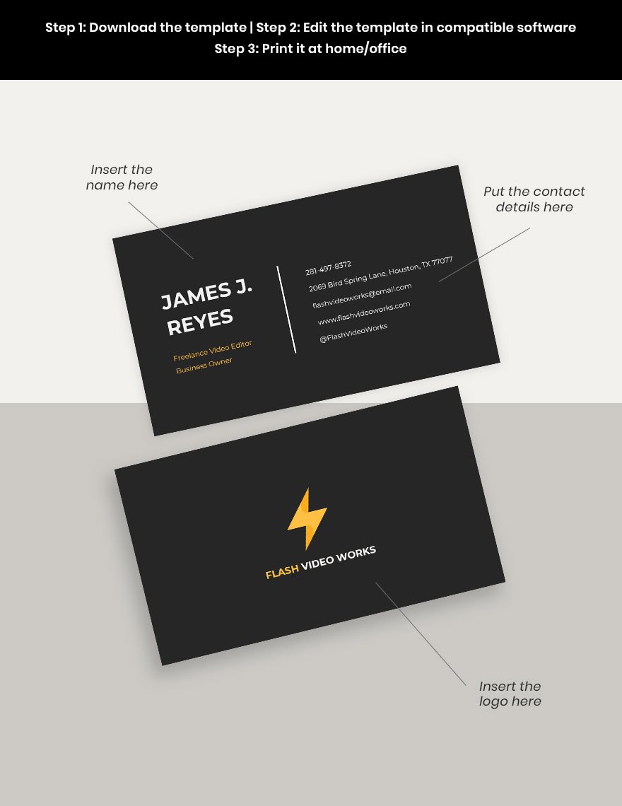 Freelance Video Editor Business Card Template