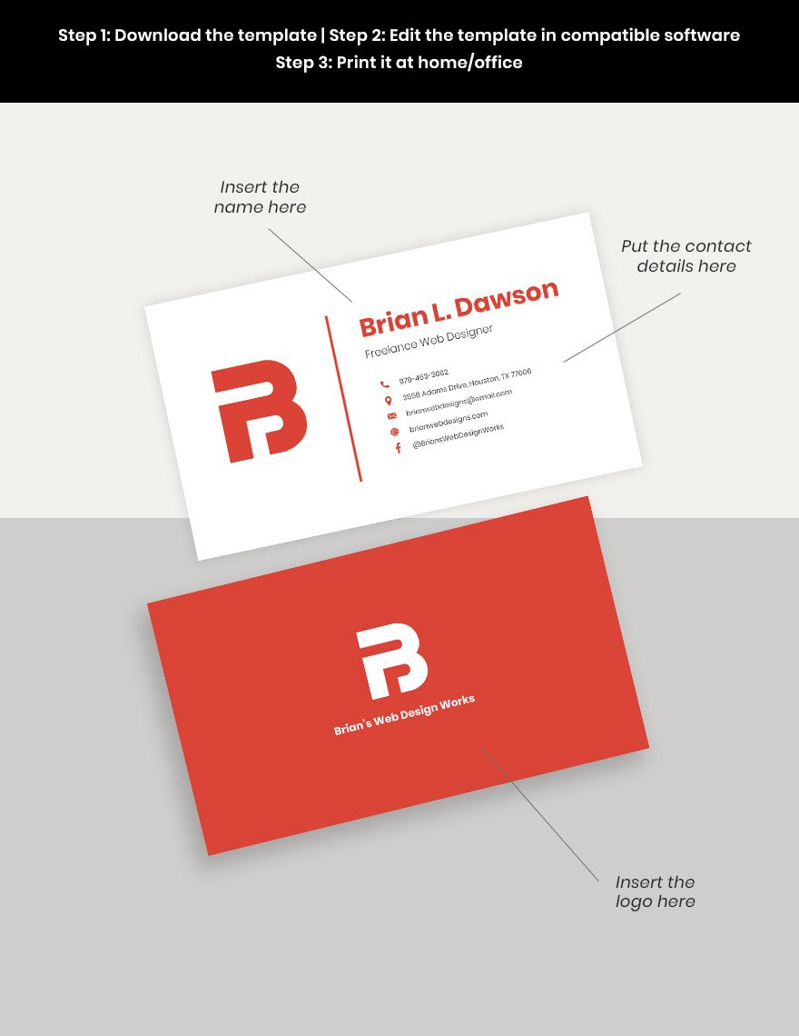 Freelance Web Designer Business Card Template