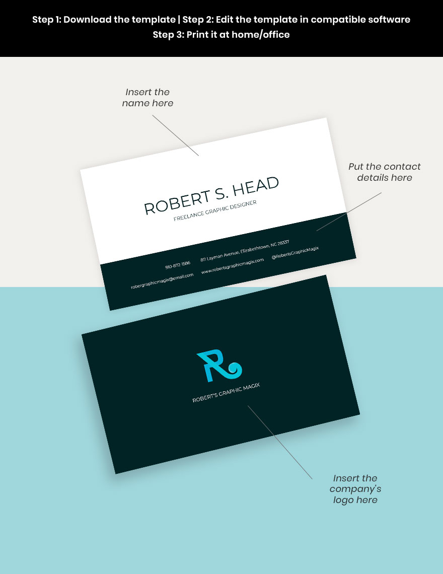 Freelance Graphic Designer Business Card Template