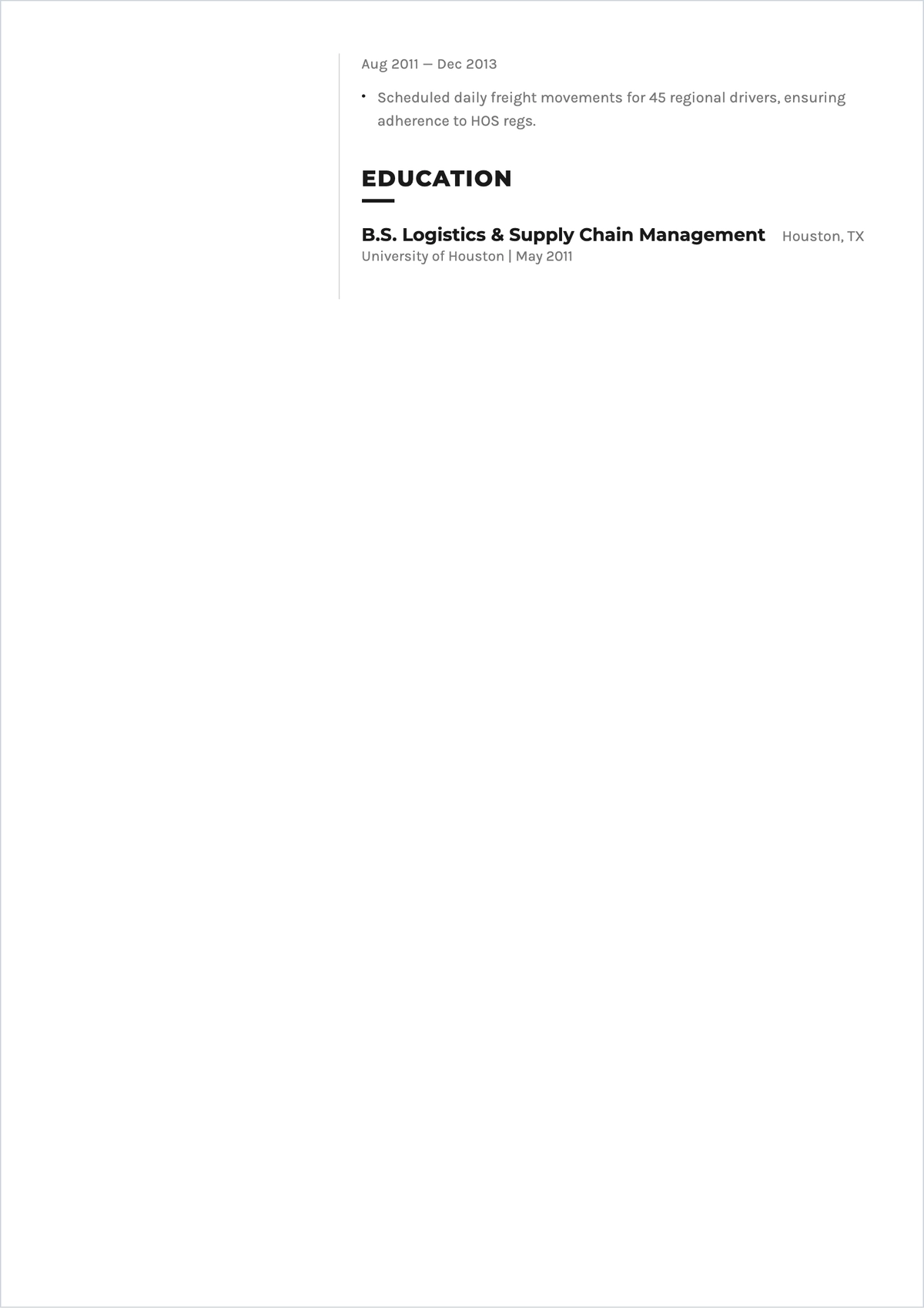 Free Dispatcher Coordinator ATS Resume Template, AI Resume Builder