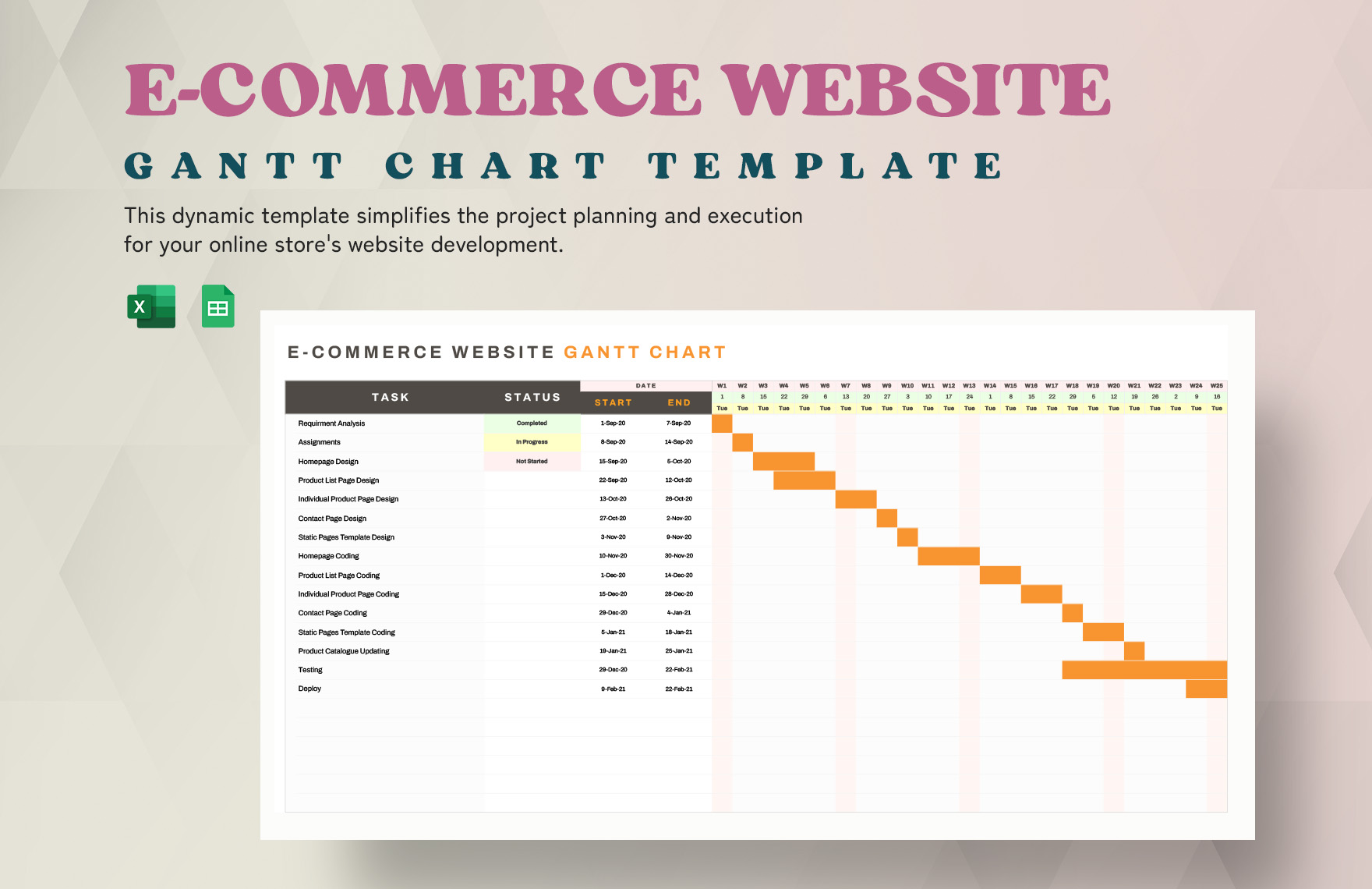 Gantt Chart Web Design Project This Is Template Of Website