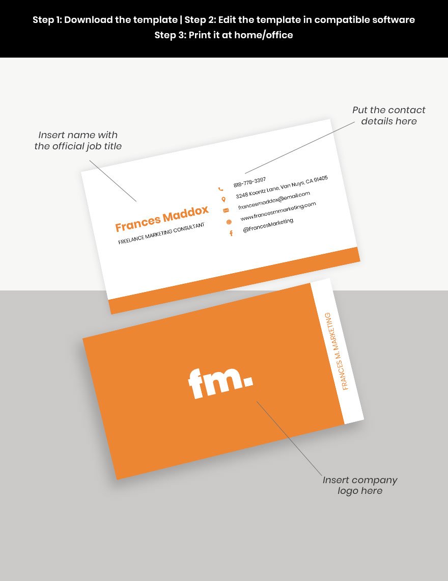Freelance Consultant Business Card Template