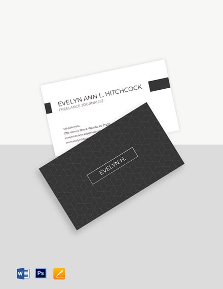 Freelance Journalist Business Card Template Word Doc Psd Apple Mac Pages