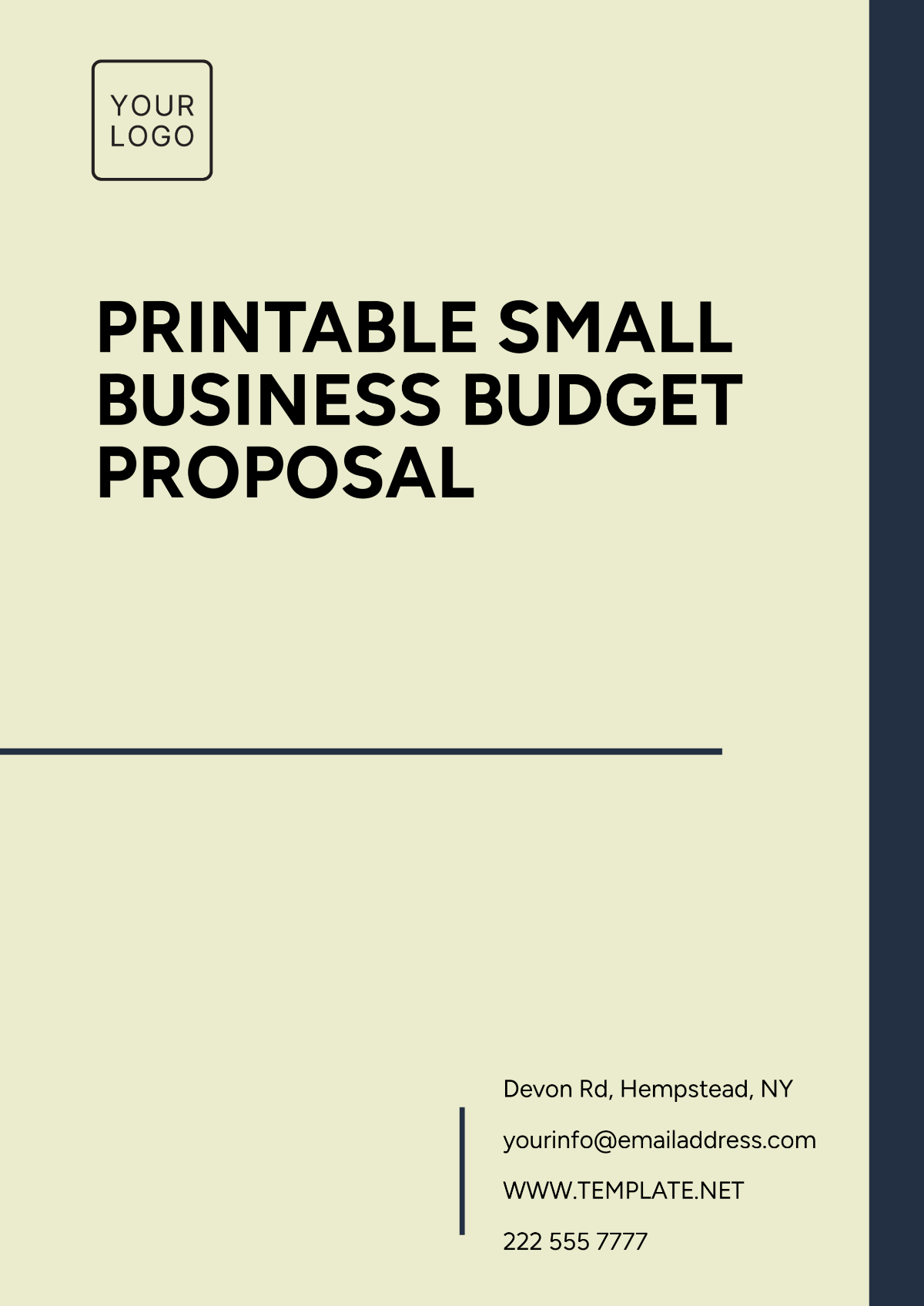 Free Printable Small Business Budget Proposal Template