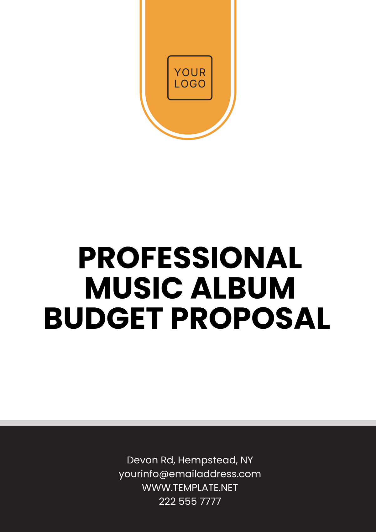 Free Professional Music Album Budget Proposal Template